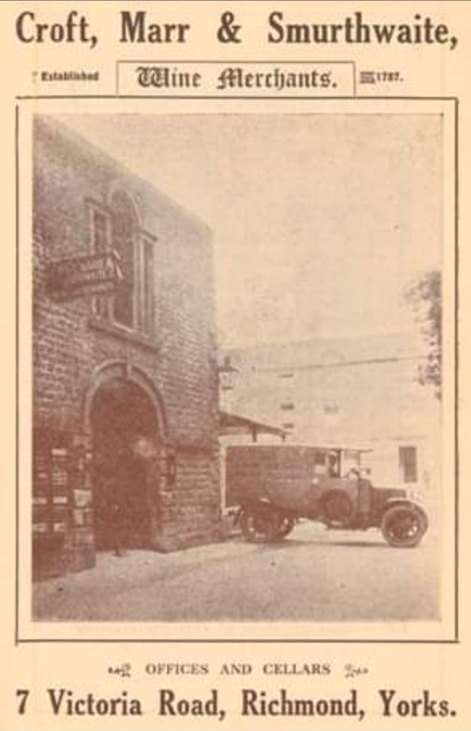 Historic Croft, Marr & Smurthwaite wine merchants in Richmond, Yorkshire